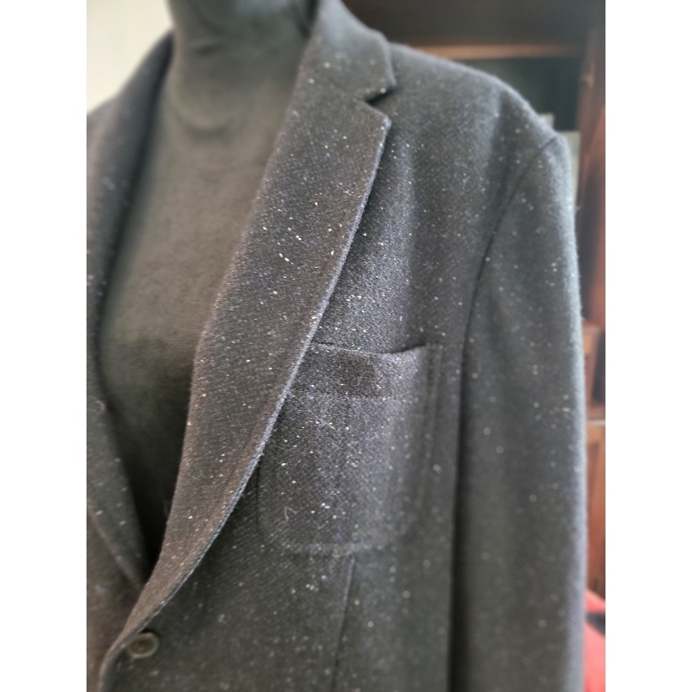 Gap Mens Wool Blend Flecked Tweed Blazer Jacket Charcoal Gray Large - Picture 3 of 11